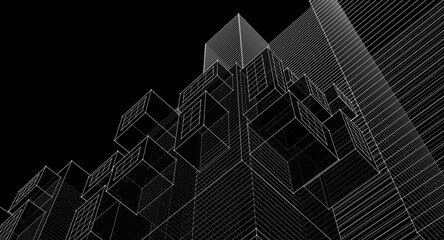  abstract modern architecture 3d illustration