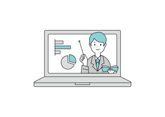 オンライン授業のイメージイラスト素材
