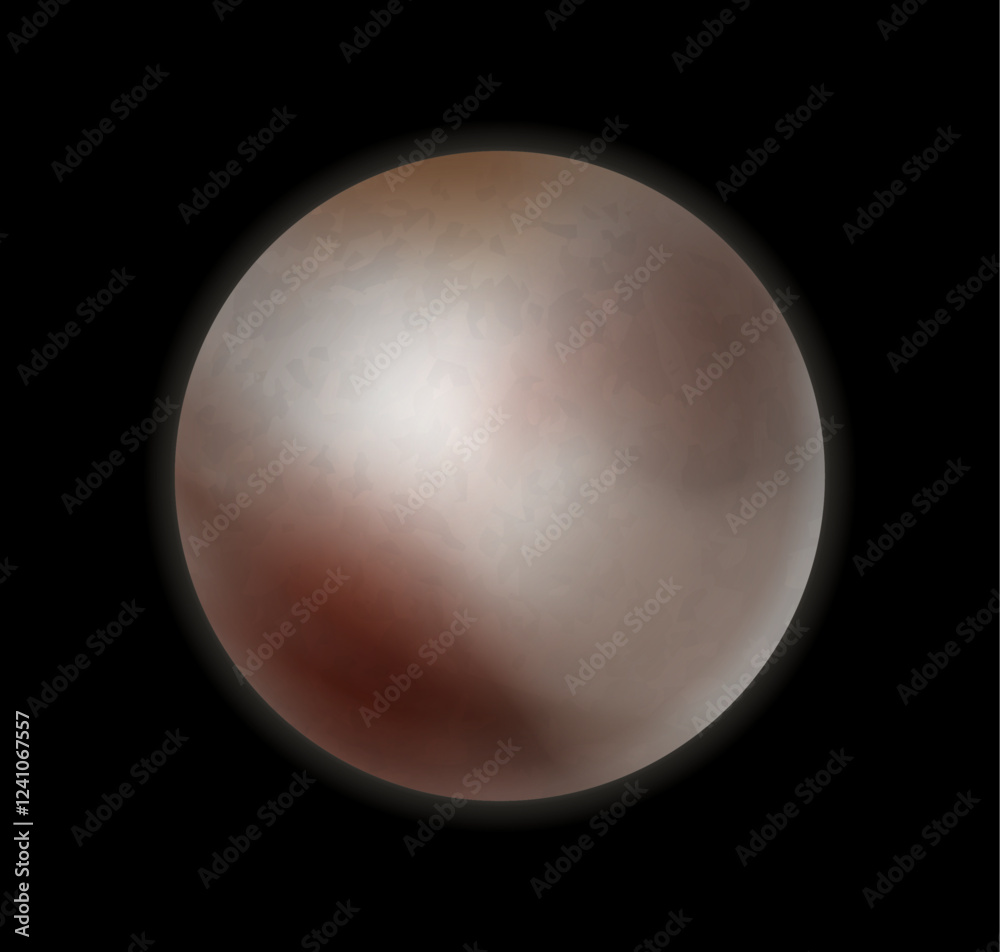 Aufkleber pluto planet, isolated solar system part. vector realistic celestial body in cosmos. cosmic explorat