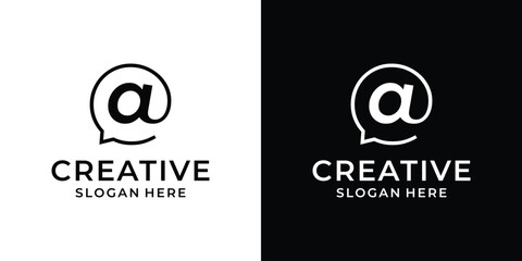 Initial letter A with bubble chat logo design vector