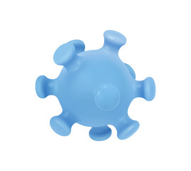 Influenza pandemic dangerous virus symbol, isolated 3d microbe icon. Vector allergy bacteria, respiratory infection and microbiology. Disease germ and causative organism, medical healthcare