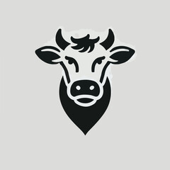 Cool and dashing cow head logo