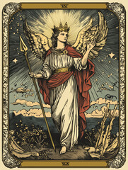 Naklejka premium vintage vintage style deck of tarot cards. magical predictions of the future, mysterious characters. 