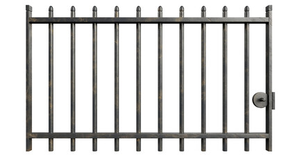 Prison bars isolated on white and transparent background, cut out png