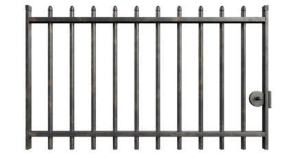 Prison bars isolated on white and transparent background, cut out png