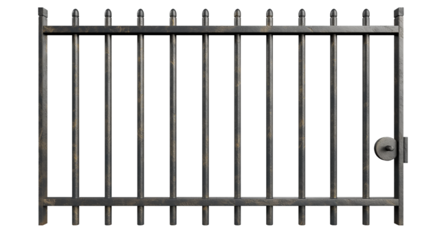 Prison bars isolated on white and transparent background, cut out png