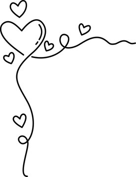 Hand-drawn heart line doodle illustration