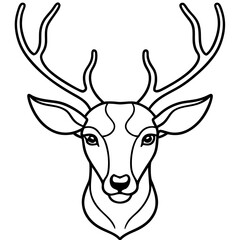 Naklejka premium Deer Silhouette Line Art Vector Design