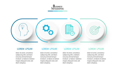 Business data timeline infographic with icons designed for abstract background. Presentation chart Vector. Template diagram, process technology digital, design for workflow layout.