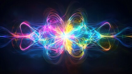 Vibrant abstract patterns exhibiting energy and motion in colorful hues