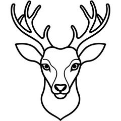 Deer Silhouette Line Art Vector Design