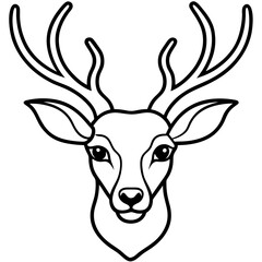 Deer Silhouette Line Art Vector Design