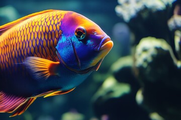 Naklejka premium Vibrant Fish in Aquarium