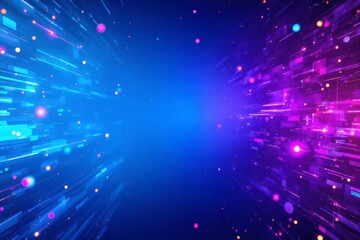 Fototapeta premium Abstract Futuristic Background Blue Purple Neon Light Rays Digital Technology