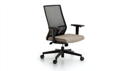 Fototapeta premium Comfortable Ergonomic Office Chair in a Bright Workspace With Smooth Wheels for Easy Mobility