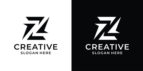 Abstract initial letter Z logo design vector