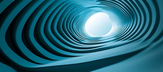Obraz premium A vibrant cyan backdrop with minimalist abstract spiral pattern, creating a unique and polished background.