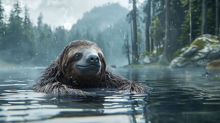 The giant ground sloth was a massive herbivorous mammal that lived during the Pleistocene epoch. Growing up to 20 feet long, it roamed North and South America before becoming extinct around 10,000 yea