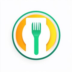 Restaurant food icon, plate, fork, design, app
