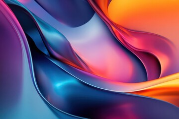 Naklejka premium dynamic 3d abstract design featuring flowing shapes and vibrant colors, creating a modern and futuristic ambiance, ideal for backgrounds or artistic inspiration in digital art
