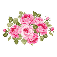 Beautiful Bouquet of Roses Flowers Vector illustration