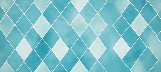 A bold cyan monochrome background designed with repeating diamond shapes, offering a sleek and artistic backdrop.