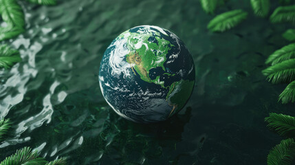 Fototapeta premium Globe in the middle of water