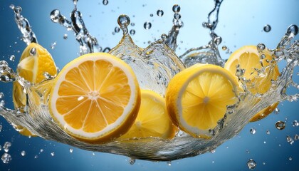 lemon and water splash