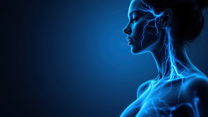 Vagus Nerve Stimulation with an artistic illustration of a human head displaying electrical activity alongside the nerve.