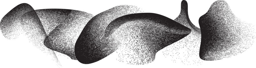 Sprayed black shapes composition .Graffiti art design . Noise textured shapes . Spray effect .Grunge texture .Art design forms.Distressed element .Rough roller paint shapes .Vector  © miloje