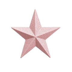 Obraz premium A sparkling pink star with a 3D design on a transparent background.