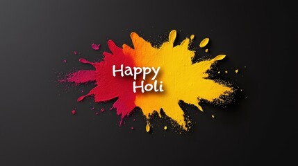 Obraz premium Celebrate holi with digital iridescent banner festive environment vibrant colors joyful concept