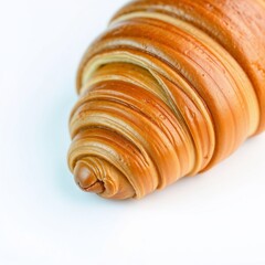 Fototapeta premium Close-up of a golden croissant with crispy layers