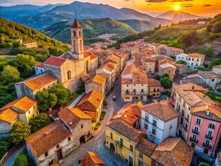 Fototapeta premium Historic Center of Trentinara, Cilento, Campania, Italy - Portrait Photography