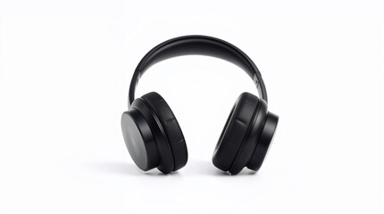 Fototapeta premium Headphones isolate on white. Wireless headphones in black, high quality, isolated on a white background