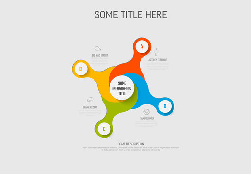 Colorful Infographic Design with Four Letter Elements or sections