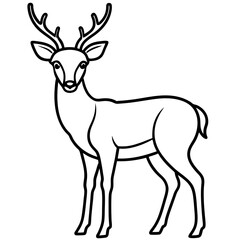 Elegant One-Line Deer Illustration Vector