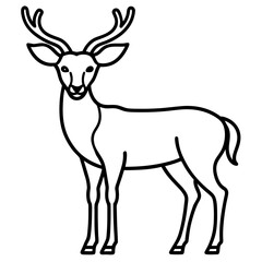 Elegant One-Line Deer Illustration Vector