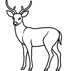 Elegant One-Line Deer Illustration Vector