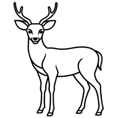 Elegant One-Line Deer Illustration Vector
