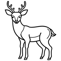 Elegant One-Line Deer Illustration Vector