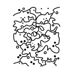 doodle abstract design with abstract curved line type