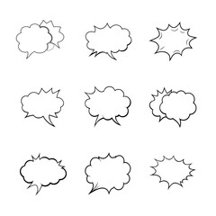 set of speech bubbles
