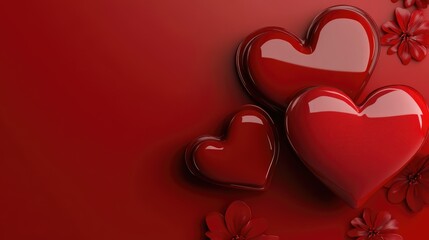 3D Valentine's Greeting Card with Floral Elements