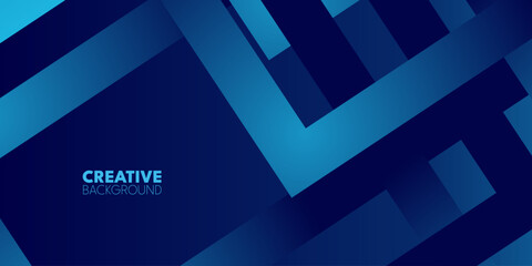 Futuristic abstract blue background with geometric squares. dark blue, with overlapping angled lines,
