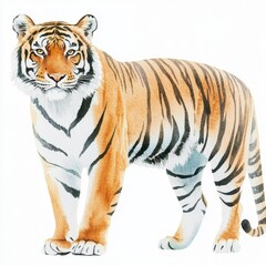 Naklejka premium Majestic Tiger with Striking Orange Fur and Distinct Black Stripes