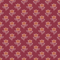 Flower Allover Seamless Repeat Pattern For Block Print And Screen Print Indian Traditional