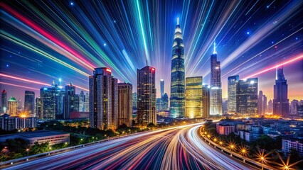 Obraz premium Long Exposure City Lights: National Unity & Identity