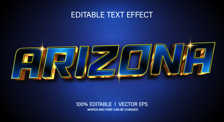 arizona 3d vector text effect with modern style design