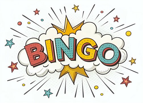 Creative background, the inscription bingo on a red background. Concept win, casino, idea, luck, lotto. 3D illustration, 3D rendering.